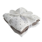 Blankies white dotty pack of 3 GOTS