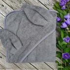 Hooded towel rabbit grey GOTS