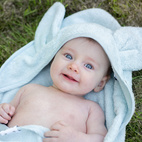 Hooded towel rabbit sapphire GOTS