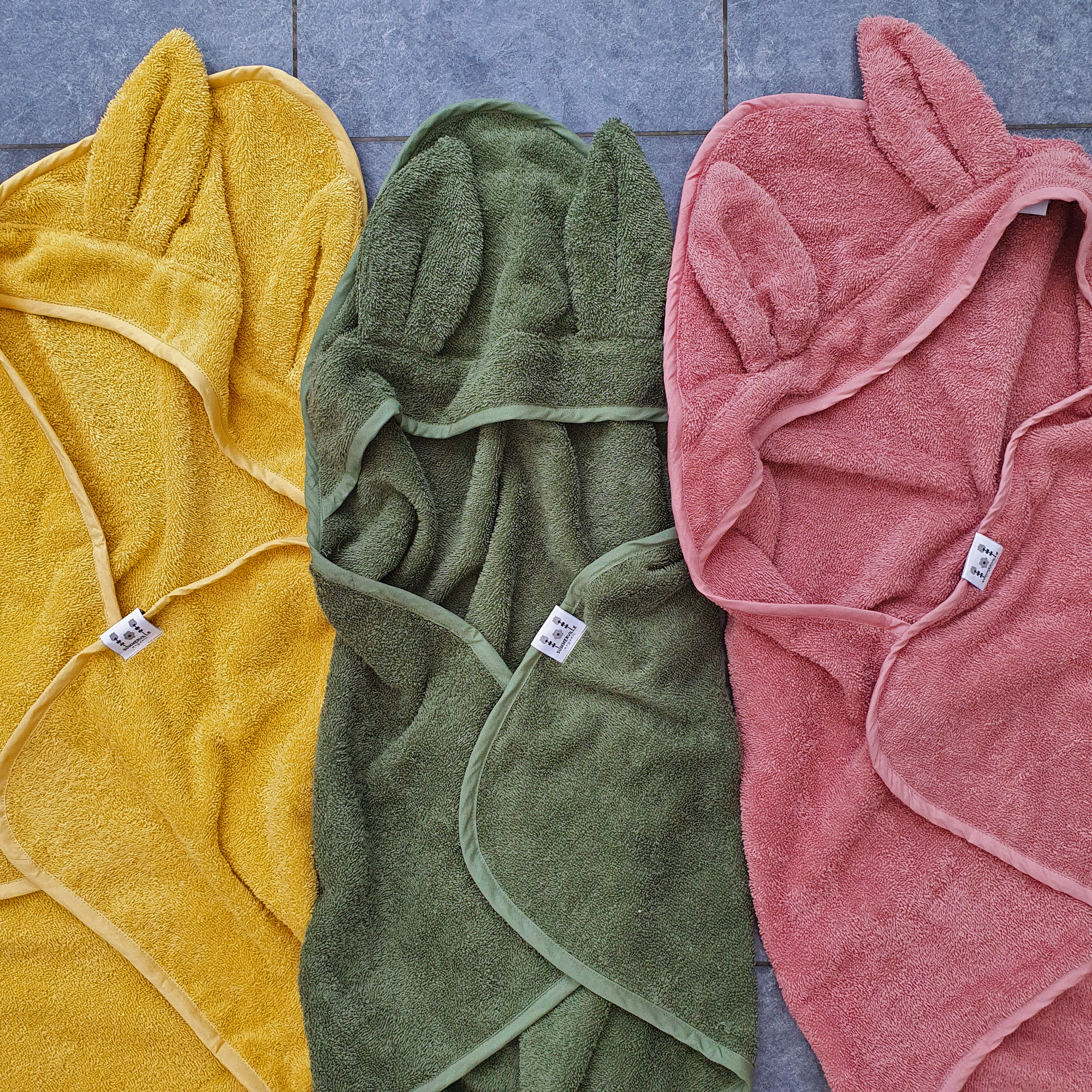 Organic hooded towel with rabbit ears| Summerville organic