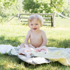 Muslin blanket pale pink GOTS