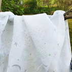 Muslin 2-pack star-moon green GOTS