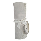 Crinkle swaddle lace silver grey GOTS