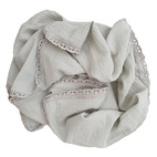 Crinkle swaddle lace silver grey GOTS