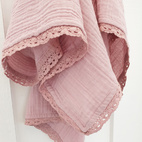 Crinkle swaddle lace pale mauve GOTS