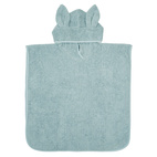 Bath poncho rabbit ice blue GOTS