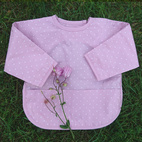 Bib with sleeves soft pink dotty