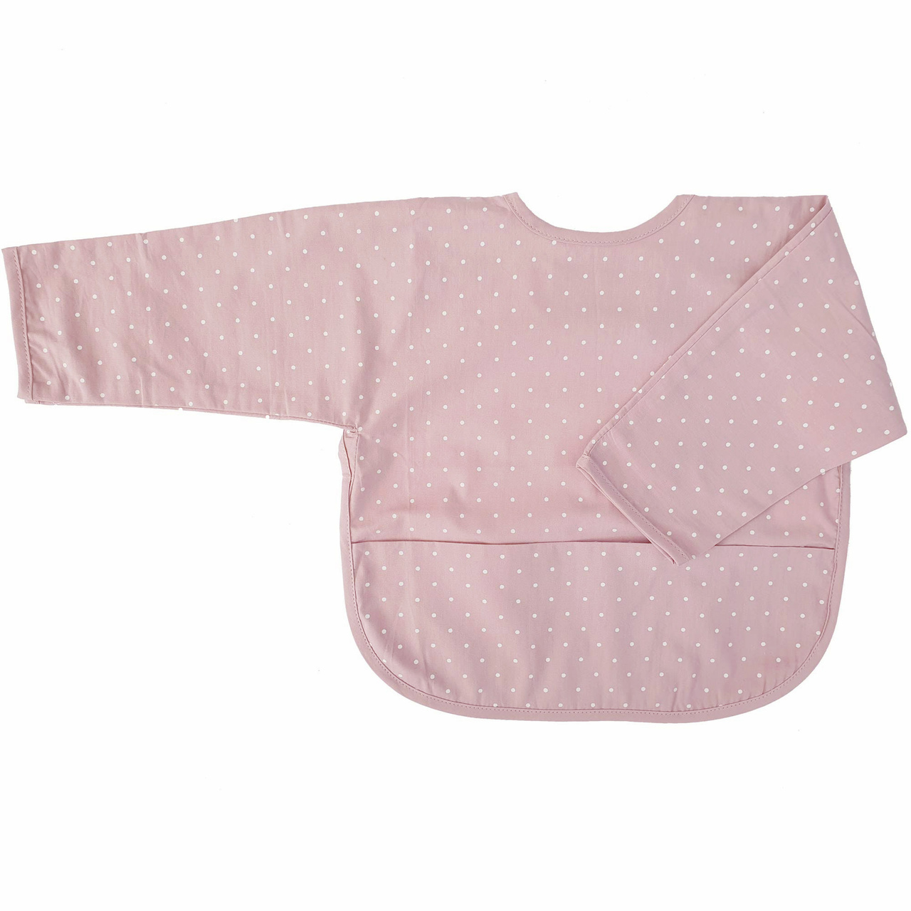 Bib with sleeves pale pink dotty