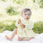 Bib with sleeves yellow dotty