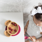 Kids bamboo tableware mouse red