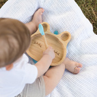 Bamboo tableware rabbit blue