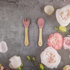 Spoon and fork bamboo dusty rose