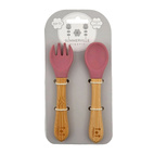 Spoon and fork bamboo dusty rose