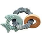 Teether toy fish pastel blue