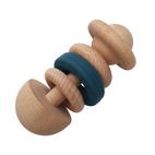 Wooden rattle ocean blue