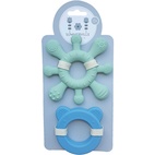 Rattle + teether blue-green