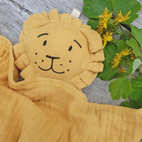 Cuddly animal lion ochre GOTS