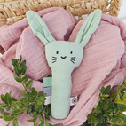 Soft rattle rabbit cameo green