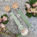 Pacifier clip muslin basil