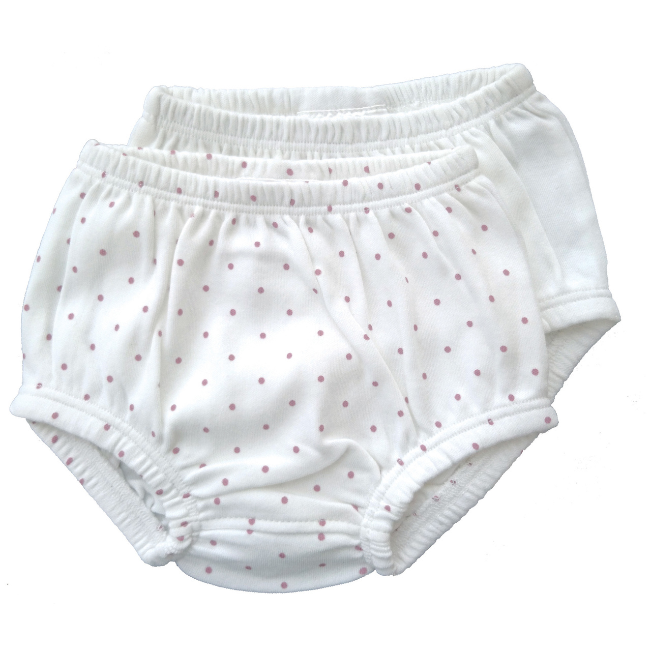 Bloomers 2-pack vit/rosa dotty 0-3 m