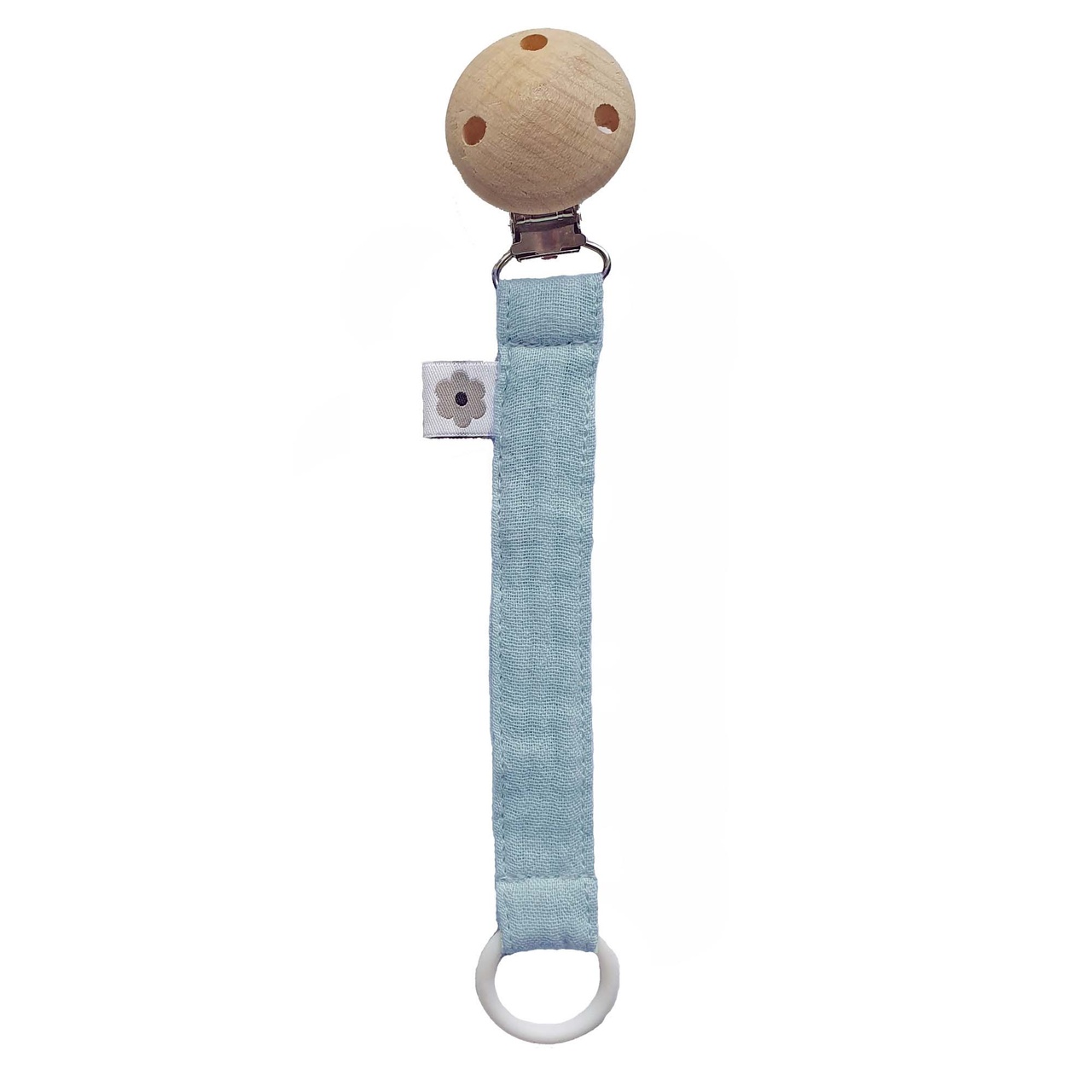 Pacifier clip muslin ice blue