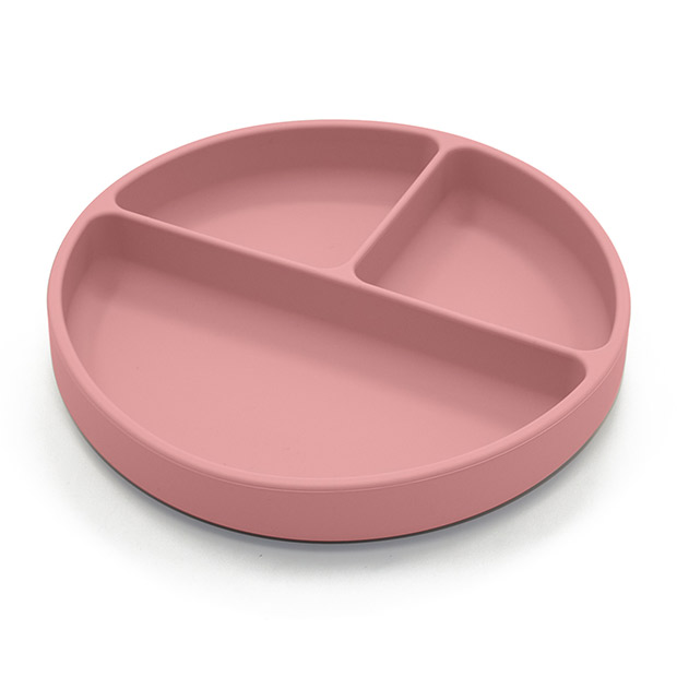 Plate divided silicone dusty rose