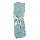 Crinkle blanket lace ice blue GOTS