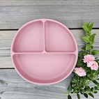 Plate divided silicone dusty rose