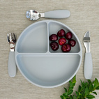 Plate divided silicone silver grey