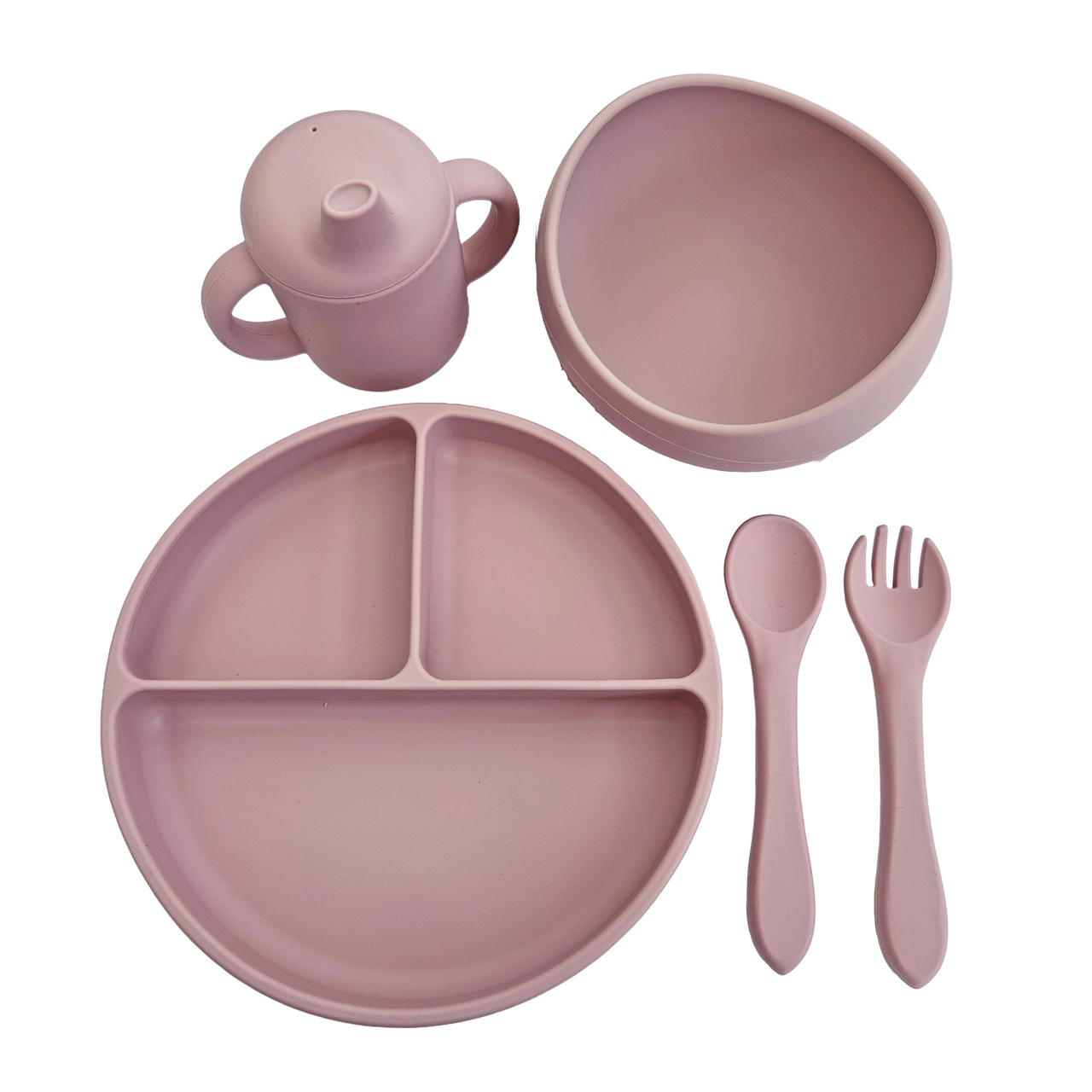 Matset 5 delar silikon pale mauve