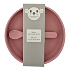 Plate and spoon silicone dusty rose