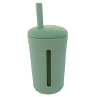 Cup with straw 200 ml cameo green