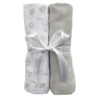Muslin 2-pack petal silver grey GOTS