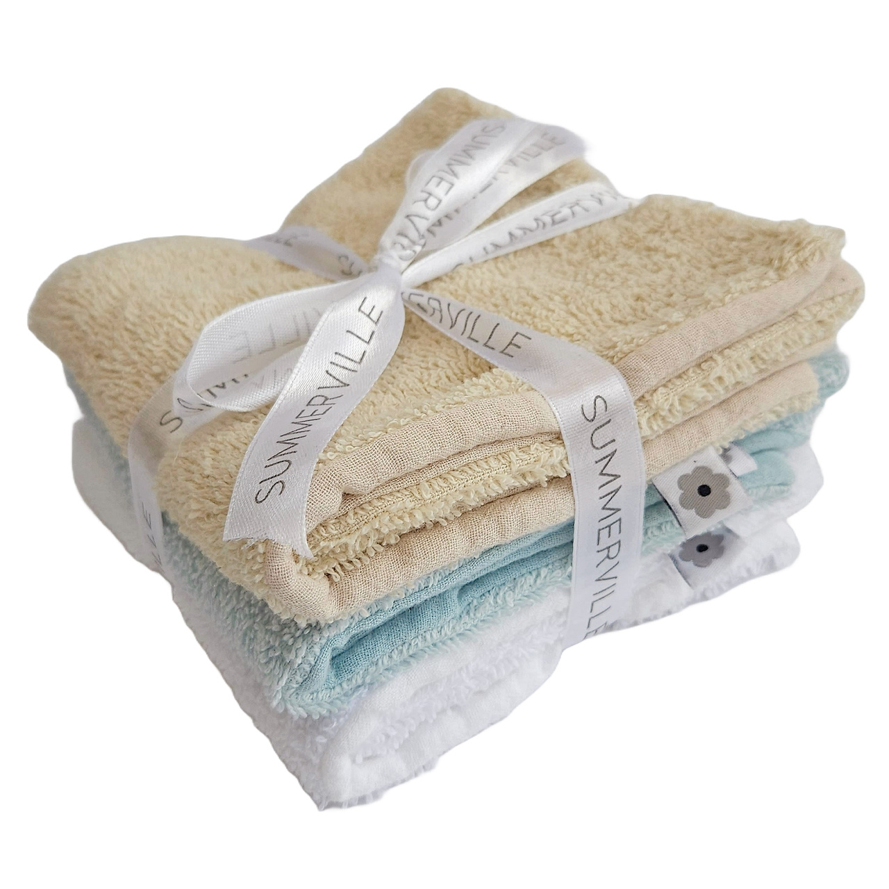 Tvättlappar multi 3-pack Beach GOTS