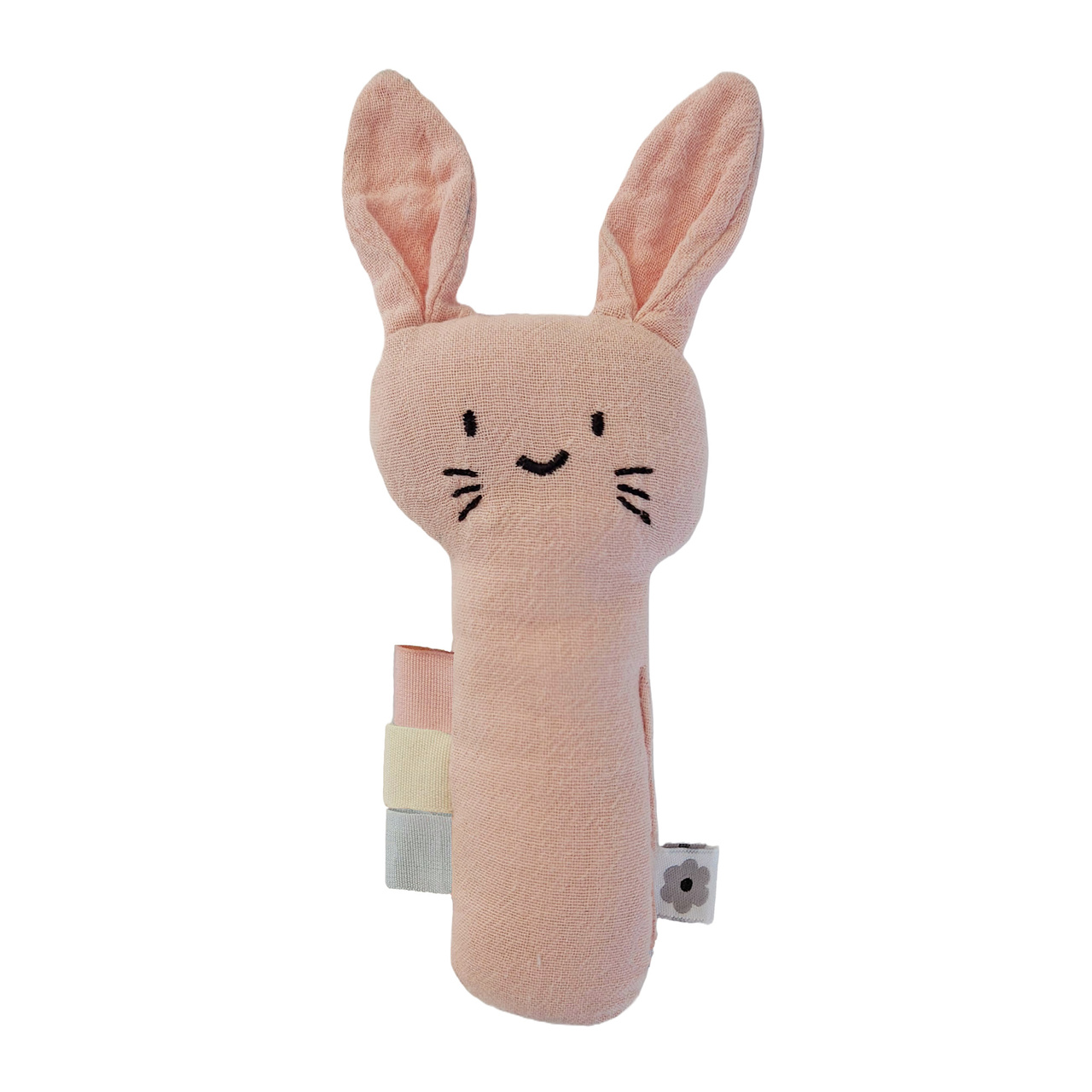 Soft rattle rabbit peachy