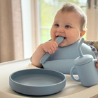 3 pcs Feeding set silicone stone blue