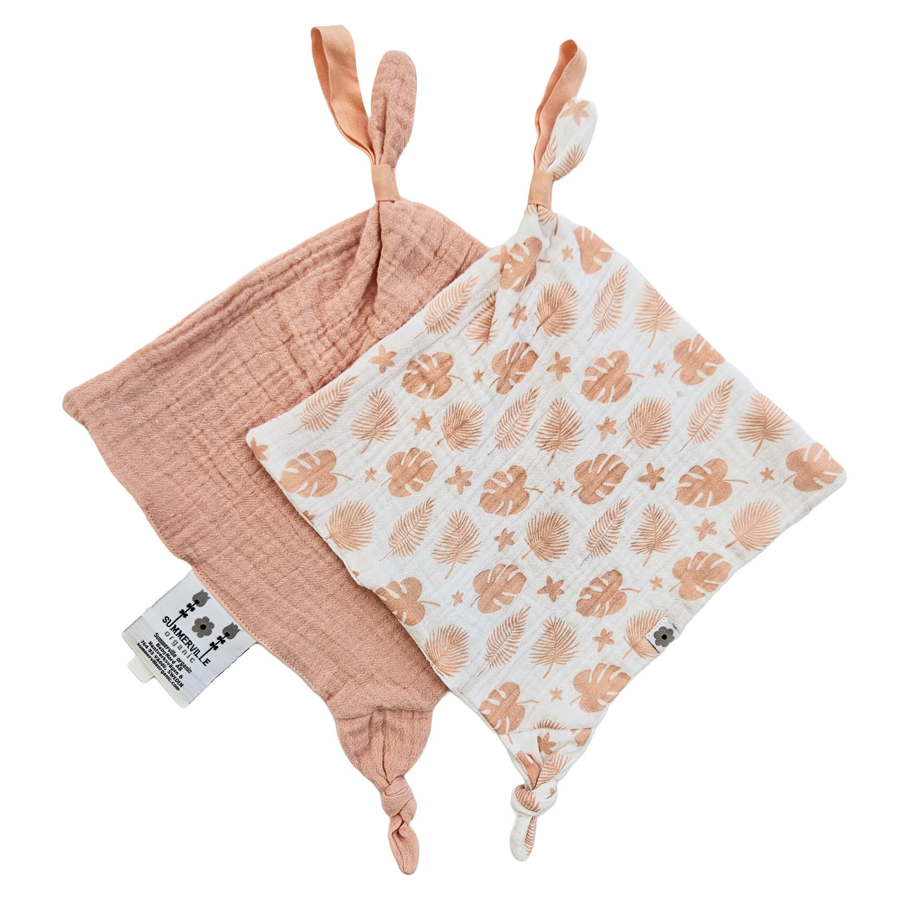 Pacifier cloth 2-pack tropical peachy GOTS