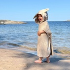 Bath poncho rabbit sand GOTS