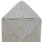 Hooded towel crinkle silver grey GOTS