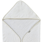 Hooded towel crinkle white GOTS