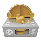 Feeding set 5 pcs silicone ochre