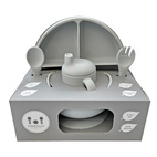 Matset 5 delar silikon silver grey