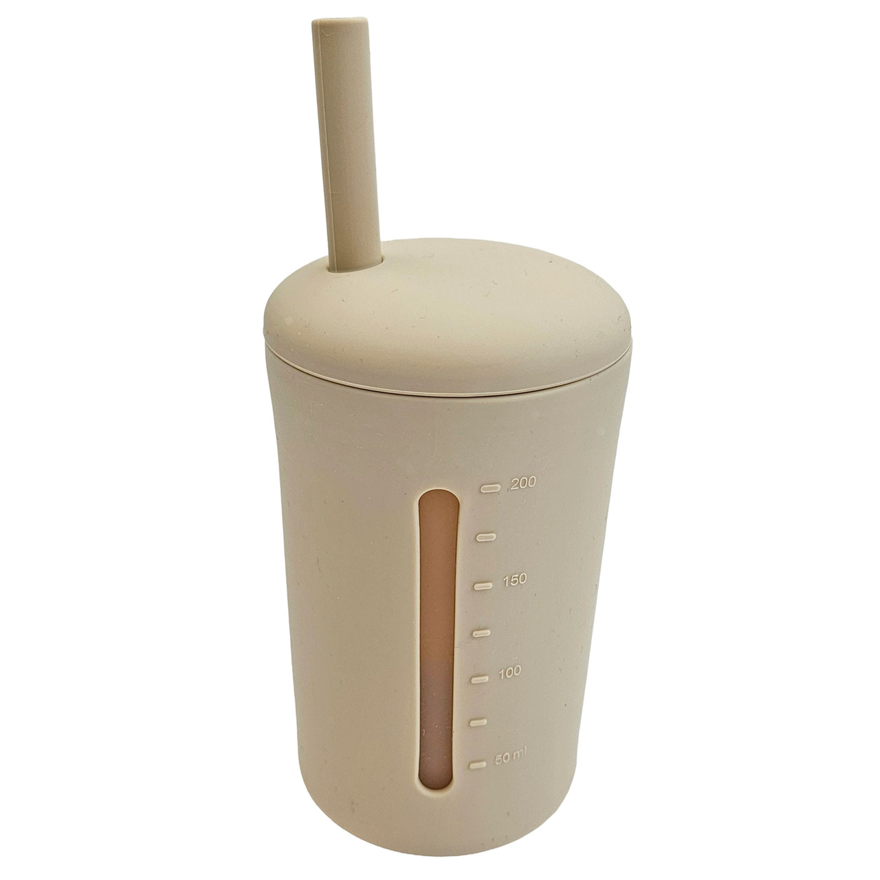 Cup with straw 200 ml sandshell