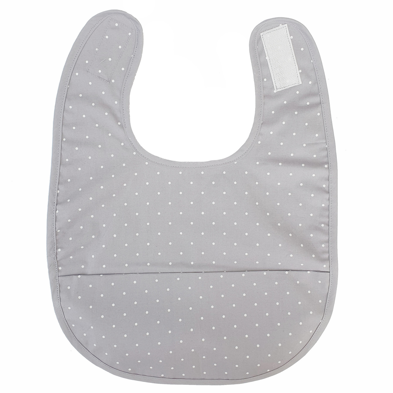 Haklapp silver grey dotty
