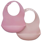 Bib silicone 2-pack rose-mauve