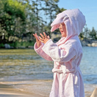 Bath robe rabbit pink 98/104 GOTS