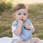 Haklapp dusty blue dotty