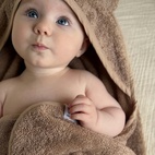 Hooded towel rabbit warm taupe GOTS