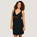 Gravid- och amningsnattlinne svart S