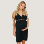 Gravid- och amningsnattlinne svart S